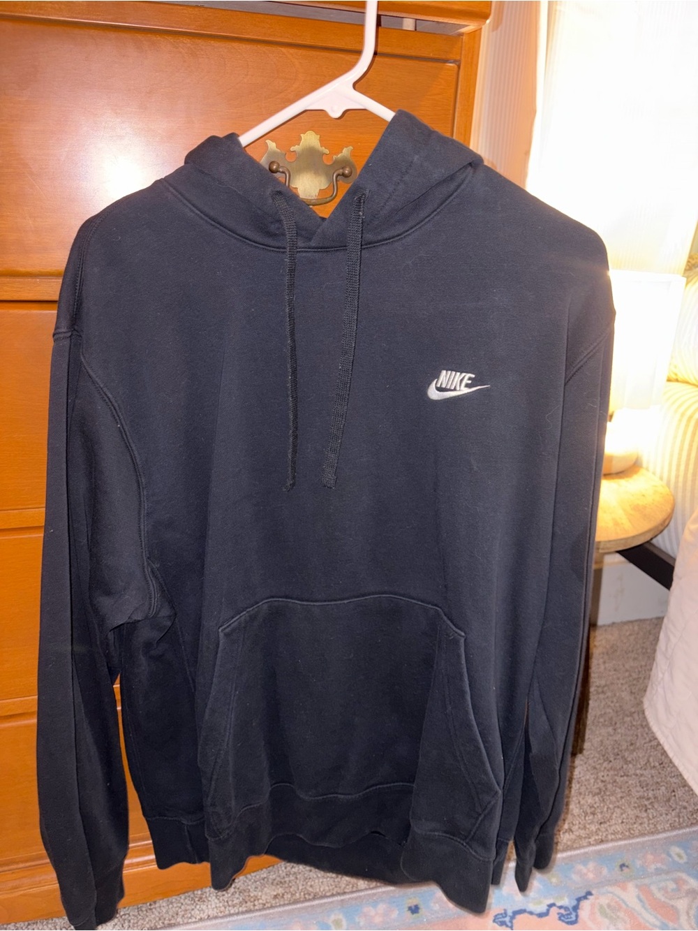 Nike Black Pullover Hoodie with White Swoosh
